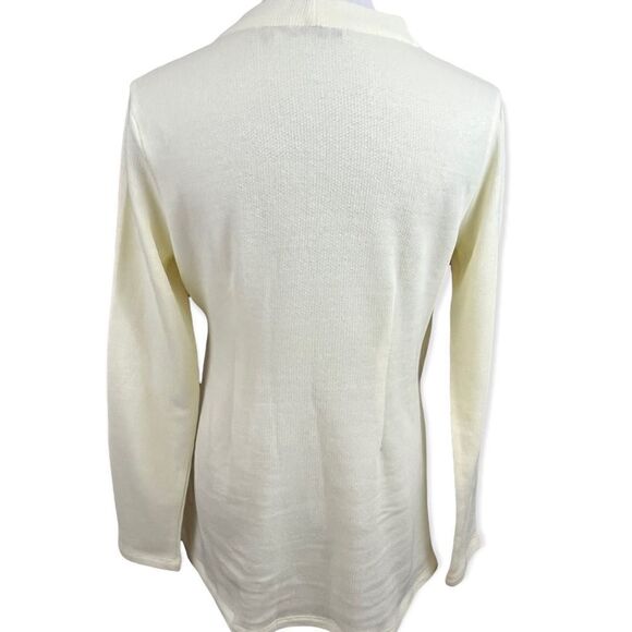 Soft Surroundings Pale Yellow Lightweight Asymmetric Hem Wrap Front Tunic XS - Picture 4 of 6